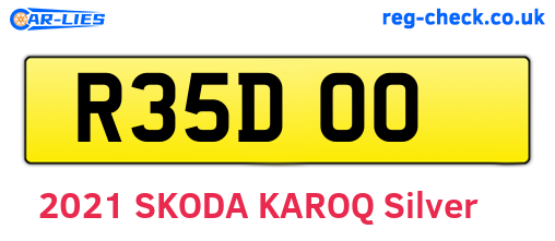 R35DOO are the vehicle registration plates.