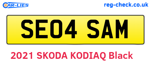 SE04SAM are the vehicle registration plates.