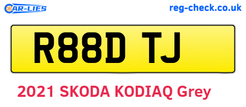 R88DTJ are the vehicle registration plates.