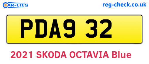 PDA932 are the vehicle registration plates.
