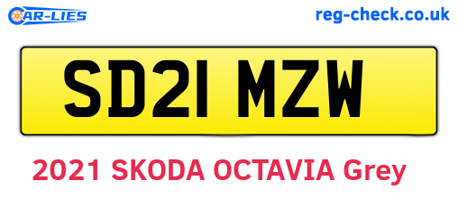 SD21MZW are the vehicle registration plates.