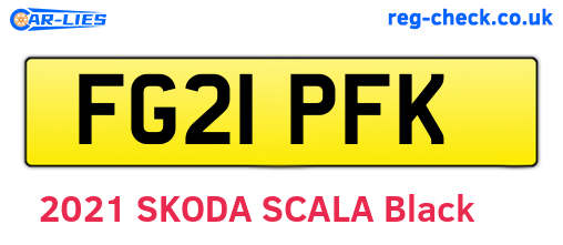 FG21PFK are the vehicle registration plates.