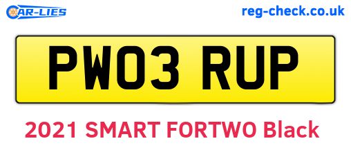PW03RUP are the vehicle registration plates.