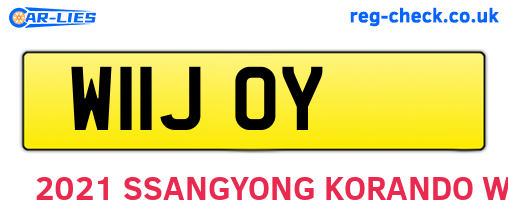 W11JOY are the vehicle registration plates.