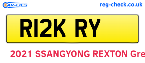 R12KRY are the vehicle registration plates.