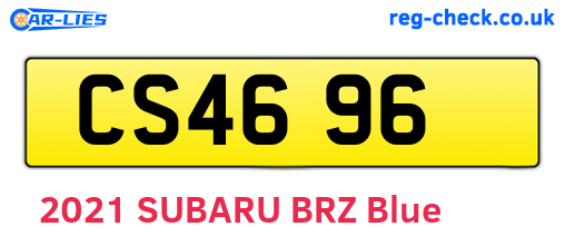 CS4696 are the vehicle registration plates.