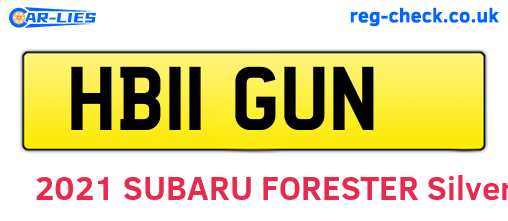 HB11GUN are the vehicle registration plates.