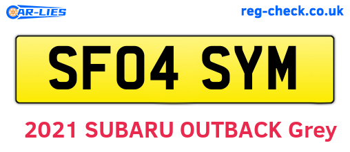 SF04SYM are the vehicle registration plates.