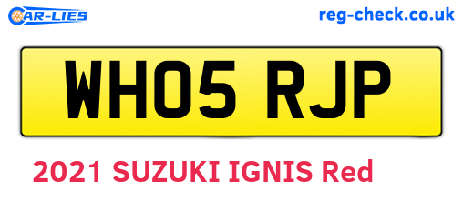 WH05RJP are the vehicle registration plates.