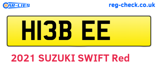 H13BEE are the vehicle registration plates.