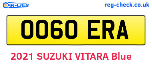 OO60ERA are the vehicle registration plates.