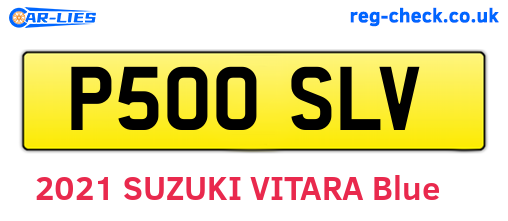 P500SLV are the vehicle registration plates.