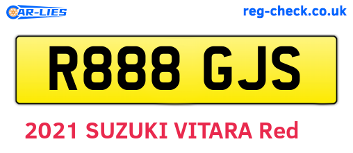 R888GJS are the vehicle registration plates.