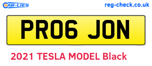 PR06JON are the vehicle registration plates.