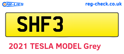 SHF3 are the vehicle registration plates.
