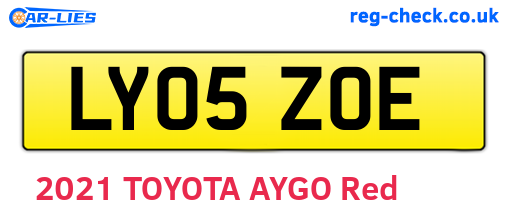 LY05ZOE are the vehicle registration plates.