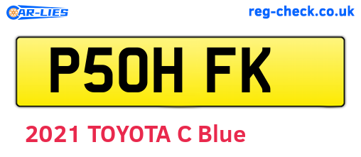 P50HFK are the vehicle registration plates.