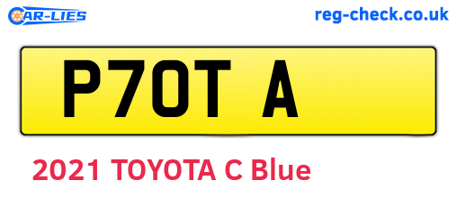 P7OTA are the vehicle registration plates.