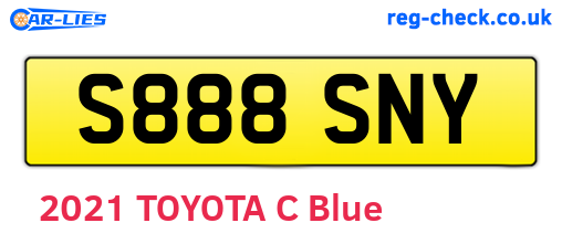S888SNY are the vehicle registration plates.