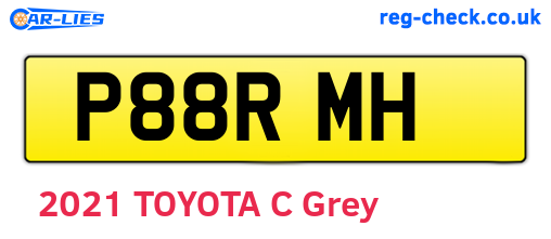 P88RMH are the vehicle registration plates.