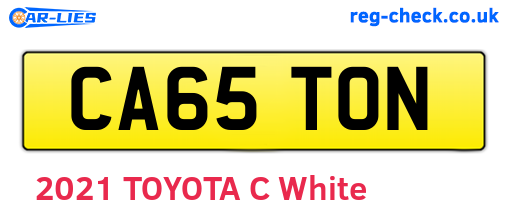 CA65TON are the vehicle registration plates.