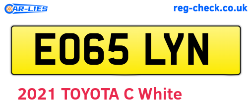 EO65LYN are the vehicle registration plates.