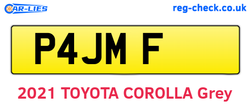 P4JMF are the vehicle registration plates.