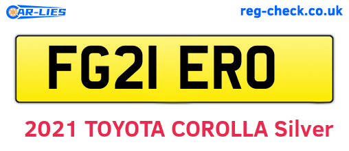 FG21ERO are the vehicle registration plates.