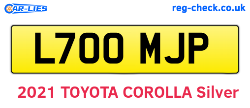 L700MJP are the vehicle registration plates.