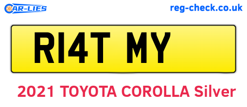 R14TMY are the vehicle registration plates.