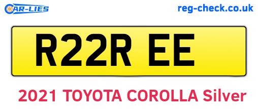 R22REE are the vehicle registration plates.