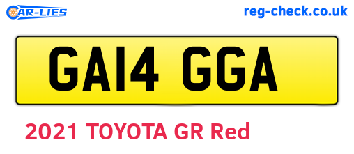GA14GGA are the vehicle registration plates.