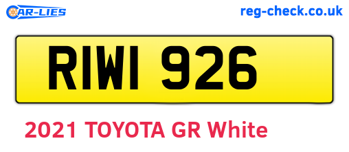 RIW1926 are the vehicle registration plates.
