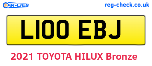 L100EBJ are the vehicle registration plates.