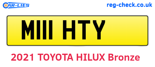 M111HTY are the vehicle registration plates.