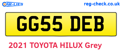 GG55DEB are the vehicle registration plates.