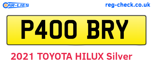 P400BRY are the vehicle registration plates.