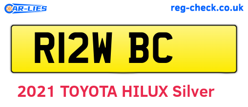 R12WBC are the vehicle registration plates.
