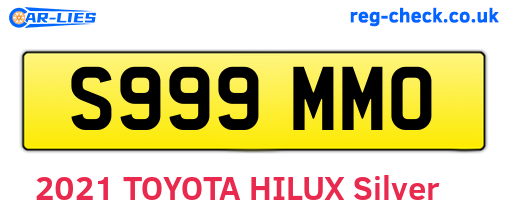 S999MMO are the vehicle registration plates.