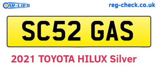 SC52GAS are the vehicle registration plates.