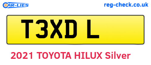 T3XDL are the vehicle registration plates.