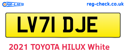 LV71DJE are the vehicle registration plates.