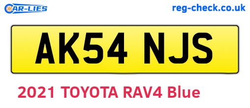 AK54NJS are the vehicle registration plates.