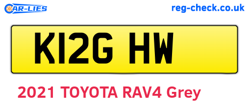 K12GHW are the vehicle registration plates.