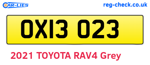 OXI3023 are the vehicle registration plates.