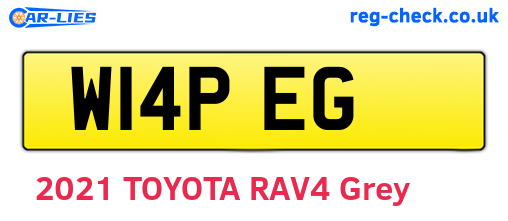 W14PEG are the vehicle registration plates.