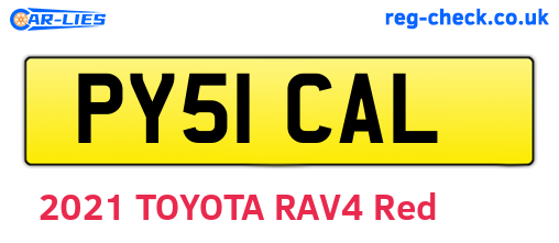 PY51CAL are the vehicle registration plates.