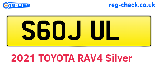 S60JUL are the vehicle registration plates.