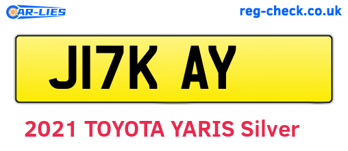 J17KAY are the vehicle registration plates.