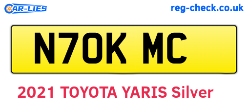 N70KMC are the vehicle registration plates.